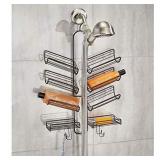 iDesign Verona Metal Hanging Bathroom Caddy for Handheld Shower Hose, Extra Space for Shampoo, Conditioner, Soap, Razors, Loofahs, Towels, 25" x 14" x 4", Bronze,68541