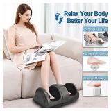 Foot Massager Machine Shiatsu Foot and Calf Massager Plantar Fasciitis Nerve Pain Therapy Electric Deep Kneading Rolling Massage for Foot Leg Calf Arm Ankle w/Remote Gray
