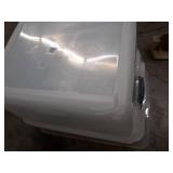 Rubbermaid Cleverstore Clear 71 Quart, Stackable Plastic Containers with Durable Latching Lids, Visible Organization, Great for Holiday Decorations and Christmas Storage, 4-Pack