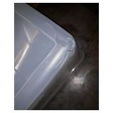 Rubbermaid Cleverstore Clear 71 Quart, Stackable Plastic Containers with Durable Latching Lids, Visible Organization, Great for Holiday Decorations and Christmas Storage, 4-Pack