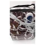 Beautyrest Plush Electric Throw Blanket â Secure Comfort Technology-Oversized 60" x 70"-Ogee Pattern in White-Cozy Soft Microlight-3-Setting Heat Controller, 60x70, Purple