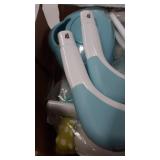 AiBeeYou Baby Swings for Infants, Baby Swing with 6 Motions,Infant Swing with Music,Sounds and Timing Function, Baby Rocker with 2 Toys, Plsuh Seat & Soft Head Support, Machine Washable Fabric (Blue)