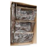 mDesign 3 Tier Vertical Standing Bathroom Shelving Unit, Decorative Metal Storage Organizer Tower Rack Center with 3 Basket Bins to Hold and Organize Bath Towels, Hand Soap, Toiletries - Cop