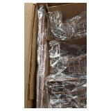 mDesign 3 Tier Vertical Standing Bathroom Shelving Unit, Decorative Metal Storage Organizer Tower Rack Center with 3 Basket Bins to Hold and Organize Bath Towels, Hand Soap, Toiletries - Cop