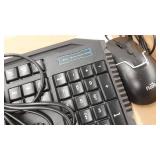 Fiodio Rainbow Wired Gaming Computer Keyboard and Mouse Combo, Ergonomic Keyboards with Wrist Rest, 104 Multimedia Keys, 1600 DPI Gamer Mouse for Windows PC and Desktop