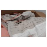 Madison Park Amherst Faux Silk Comforter Set-Casual Contemporary Design All Season Down Alternative Bedding, Matching Shams, Bedskirt, Decorative Pillows, Queen(90"x90"), Coral, 7 Piece (MP10-2320)