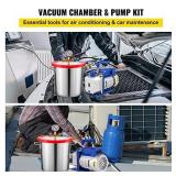 Bestauto 3 Gallon Vacuum Chamber Kit Stainless Steel Degassing Chamber 12L Vacuum Degassing Chamber Kit with 3.6 CFM 1 Stage Vacuum Pump HVAC