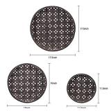 Round Tobacco Basket for Wall Basket Decor - Rustic Farmhouse Basket Wall Decor - Handmade Woven Wall Basket Decor for Kitchen, Living Room, Bathroom, Bedroom (Nesting - Dark Brown)