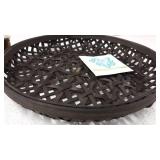 Round Tobacco Basket for Wall Basket Decor - Rustic Farmhouse Basket Wall Decor - Handmade Woven Wall Basket Decor for Kitchen, Living Room, Bathroom, Bedroom (Nesting - Dark Brown)