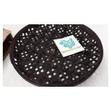 Round Tobacco Basket for Wall Basket Decor - Rustic Farmhouse Basket Wall Decor - Handmade Woven Wall Basket Decor for Kitchen, Living Room, Bathroom, Bedroom (Nesting - Dark Brown)