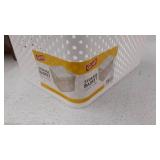 Glad Plastic Basket Set, Value Pack of 6 | Open Storage Bins for Shelves, Bathroom, Pantry, Closet | Nesting Organizer Boxes with Handles, 4 Gallon, White