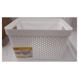 Glad Plastic Basket Set, Value Pack of 6 | Open Storage Bins for Shelves, Bathroom, Pantry, Closet | Nesting Organizer Boxes with Handles, 4 Gallon, White
