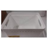 Glad Plastic Basket Set, Value Pack of 6 | Open Storage Bins for Shelves, Bathroom, Pantry, Closet | Nesting Organizer Boxes with Handles, 4 Gallon, White