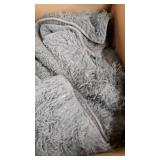 Wemore Shaggy Long Fur Faux Fur Weighted Blanket, Cozy and Fluffy Plush Sherpa Long Hair Blanket for Adult 15lbs, Fluffy Fuzzy Sherpa Reverse Heavy Blanket for Bed, Couch, Grey, 60 x 80 Inches