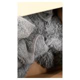 Wemore Shaggy Long Fur Faux Fur Weighted Blanket, Cozy and Fluffy Plush Sherpa Long Hair Blanket for Adult 15lbs, Fluffy Fuzzy Sherpa Reverse Heavy Blanket for Bed, Couch, Grey, 60 x 80 Inches