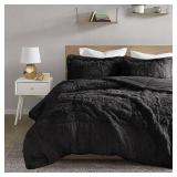 Intelligent Design Malea 3 Pieces King/Cal King Shaggy Long Faux Fur Comforter Set