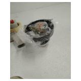 Globe Electric Harrow 1-Light Matte Black Semi-Flush Mount Ceiling Light with Gold Accent Socket and Clear Glass Shade, 60333