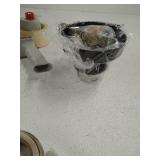 Globe Electric Harrow 1-Light Matte Black Semi-Flush Mount Ceiling Light with Gold Accent Socket and Clear Glass Shade, 60333