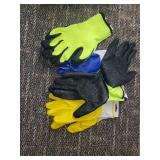 Tool Bench Neon Work Heavy Duty Gloves Grip One Size Fits Most (4 sets)