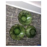 Vintage Green Bowls (set of 3)