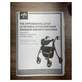 Medline Empower Rollator, Folding Rolling Walker, 8" Wheels, 300lb Weight Capacity, Black Frame