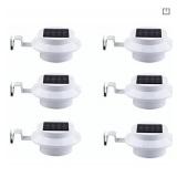 FALOVE 6 Pack Deal - Outdoor Solar Gutter Led Lights - White Sun Power Smart Night Utility Security Light