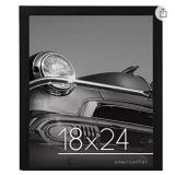 Americanflat 18x24 Poster Frame in Black - Composite Wood with Polished Plexiglass - Horizontal and Vertical Formats for Wall with Included Hanging Hardware
