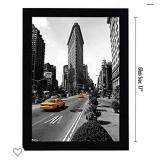Americanflat 11x17 Picture Frame in Black - Legal Sized Paper Display - Composite Wood with Shatter Resistant Glass - Horizontal and Vertical Formats for Wall