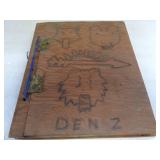 Homemade Boy Scout Scrapbook with Wooden Cover, Condition Good to VG