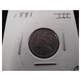 1881 3-Cent Copper Nickel