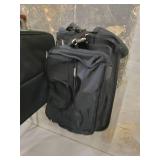 Suitcase,2 luggage satchels and luggage stand