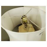 Large hand painted table lamp w/shade- heavy! 23" H