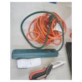 Plastic organizers, extension cord, power strip, alarm clock and more!