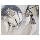 Polyresin dragon w/tooth necklaces