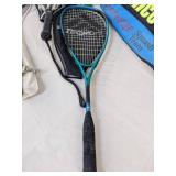 Slazenger tennis racket, Tecno pro tennis racket, tennis racket carry bag, & badminton