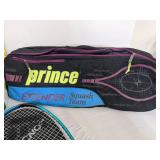 Slazenger tennis racket, Tecno pro tennis racket, tennis racket carry bag, & badminton