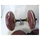 Weights & exercise ball w/sand in it