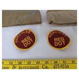 (6) Garrison caps & (2) Hercules red dot patches