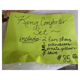 King comforter set w/pillows