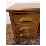 Wells made vintage office desk solid wood w/wooden office chair 61" W x 34" D x 30 1/2" H