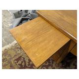 Wells made vintage office desk solid wood w/wooden office chair 61" W x 34" D x 30 1/2" H