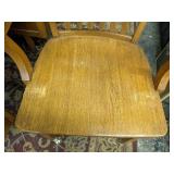 Wells made vintage office desk solid wood w/wooden office chair 61" W x 34" D x 30 1/2" H