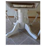 Tile & Wood Top Dining Table W/ Folding Leaf & (4) Chairs - 42"W  x 42 "D x 30"H (Leaf 15" W)