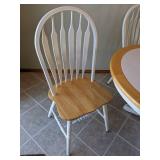 Tile & Wood Top Dining Table W/ Folding Leaf & (4) Chairs - 42"W  x 42 "D x 30"H (Leaf 15" W)