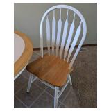 Tile & Wood Top Dining Table W/ Folding Leaf & (4) Chairs - 42"W  x 42 "D x 30"H (Leaf 15" W)