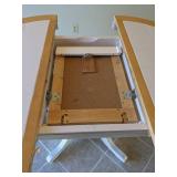 Tile & Wood Top Dining Table W/ Folding Leaf & (4) Chairs - 42"W  x 42 "D x 30"H (Leaf 15" W)