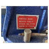 Wooden work bench w/swivel base bench vise 4" 58" W x 27 1/2" D x 38" H