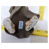 Algora porcelain religious monk slicing a loaf of bread statue