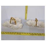 Vintage gold/white leaf candy/nut dishes