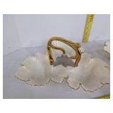 Vintage gold/white leaf candy/nut dishes